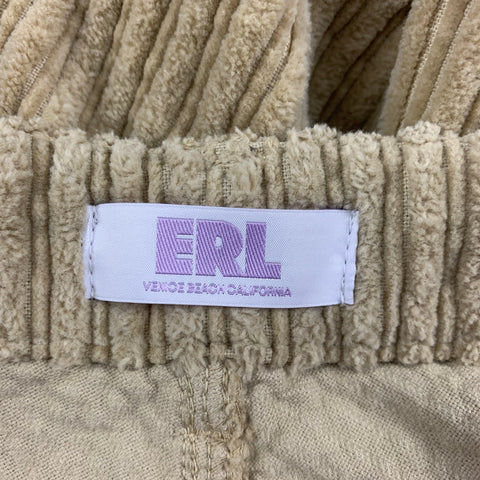 ERL Size XL Khaki Corduroy Cotton Zip Fly Dress Pants