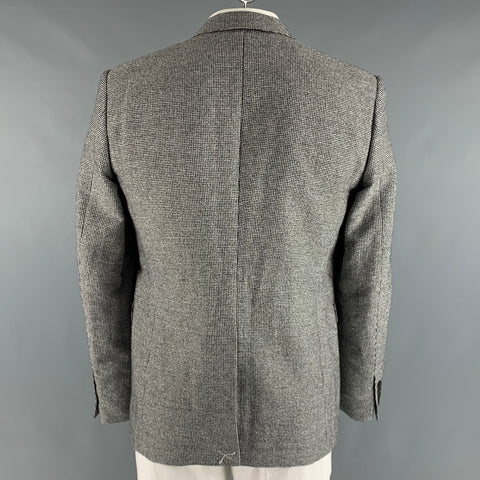 BURBERRY LONDON Size 42 Black White Houndstooth Cotton Blend Sport Coat