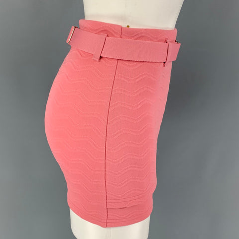 PRADA Minifalda con cinturón de jacquard de mezcla de poliéster rosa talla 2