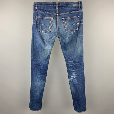 DIOR HOMME Size 32 Indigo Wash Denim Button Fly Jeans