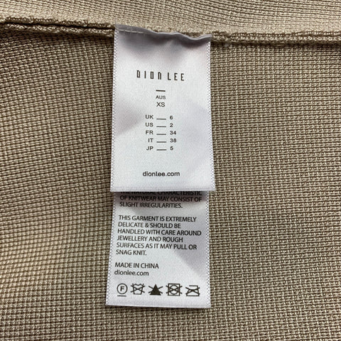 DION LEE Size XS Taupe Rayon Stretch Cropped Dress Top