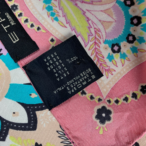ETRO Multi-Color Paisley Twill Silk Scarf