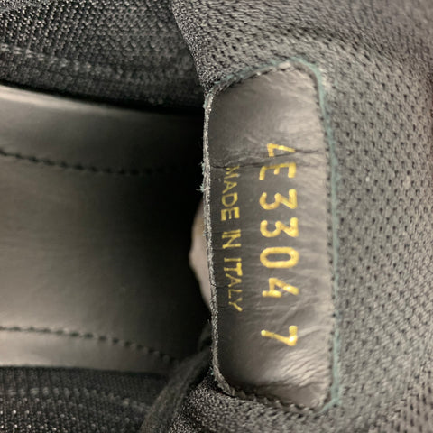 PRADA Size 8 Black Mixed Materials Mesh Low Top Sneakers