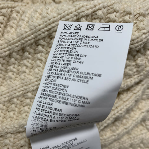 MAISON MARGIELA Size M Cream Textured Cotton Crew-Neck Sweater