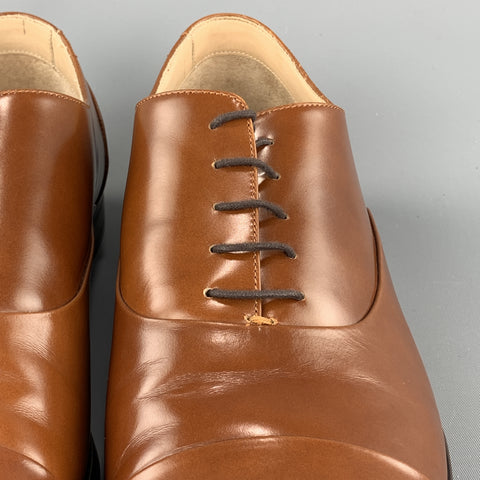 MR. HARE Size 11 Solid Tan Leather Cap Sleeves Lace Up
