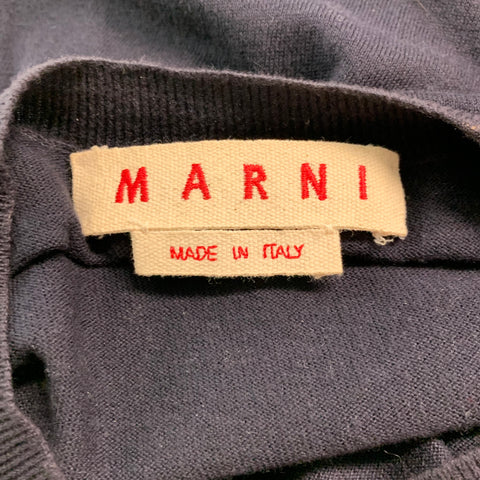 MARNI Size L Navy Cotton Pullover