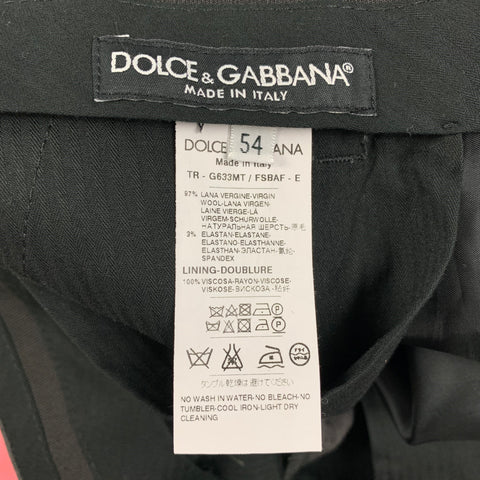 DOLCE & GABBANA Size 36 Gray Dots Wool Tuxedo Dress Pants