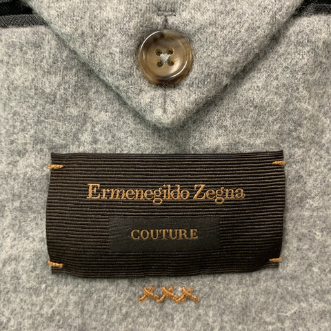 ERMENEGILDO ZEGNA Size 44 Grey Cashmere & Cotton Sport Coat