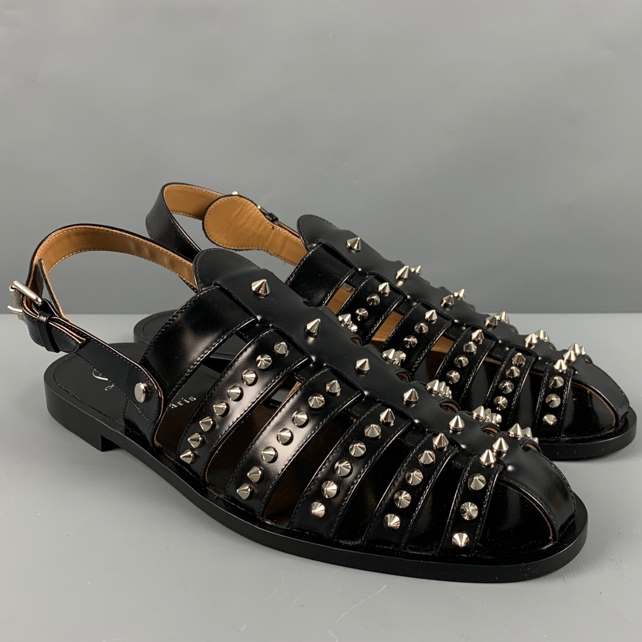 NEW $750 Christian Louboutin DADDY POOL DONNA Spiked Studded Flat Slid -  MyDesignerly