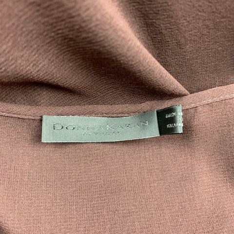 DONNA KARAN Taille 6 Blouse camisole en soie bordeaux à nouer