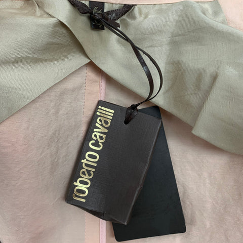 ROBERTO CAVALLI Size 40 Peach Textured Linen / Silk Sport Coat