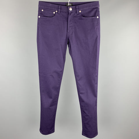 A.P.C. Size 28 Purple Cotton Jean Cut Casual Pants