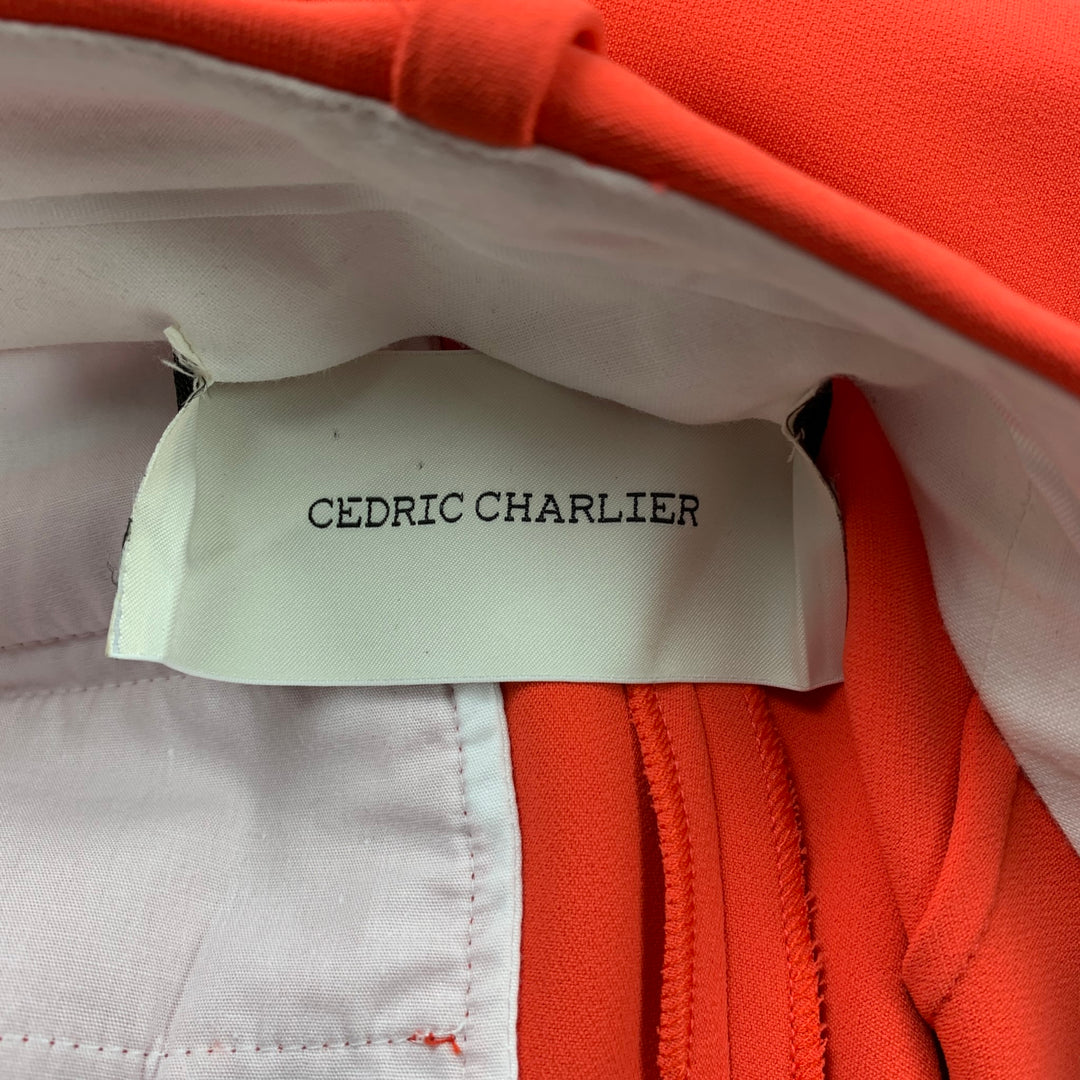 CEDRIC CHARLIER Talla 4 Pantalón de vestir de mezcla de poliéster naranja