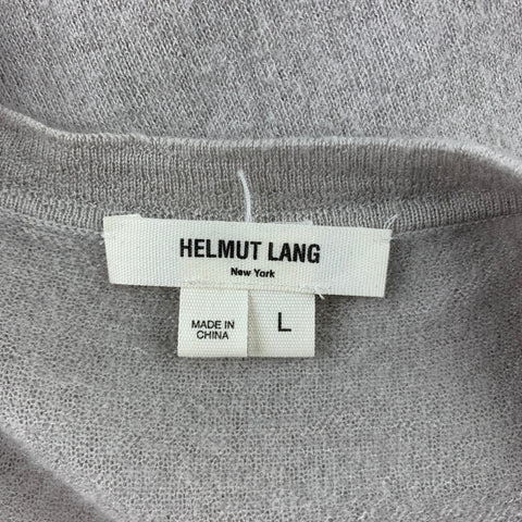 HELMUT LANG Size L Taupe Cashmere Buttoned Henley