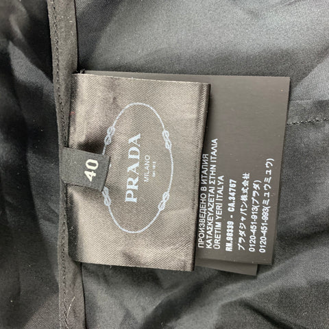 PRADA Size 6 Black Nylon Crystal Tulle Mini Skirt