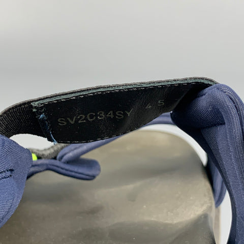 VALENTINO Size 12 Black & Navy Color Block Straps Sandals