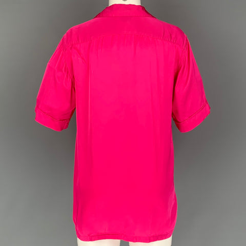 DRIES VAN NOTEN Size XS Pink Viscose Camp Shirt