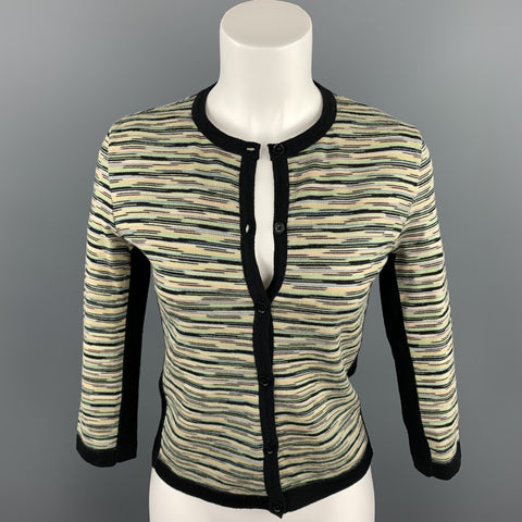 M MISSONI Cárdigan con botones de lana / acrílico de punto verde talla 8