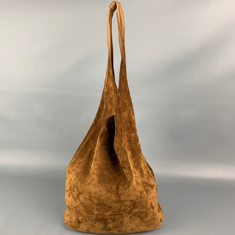 THE ROW Tan Suede Bindle Three Shoulder Bag