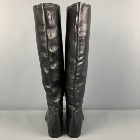PRADA Talla 7.5 Botas planas negras