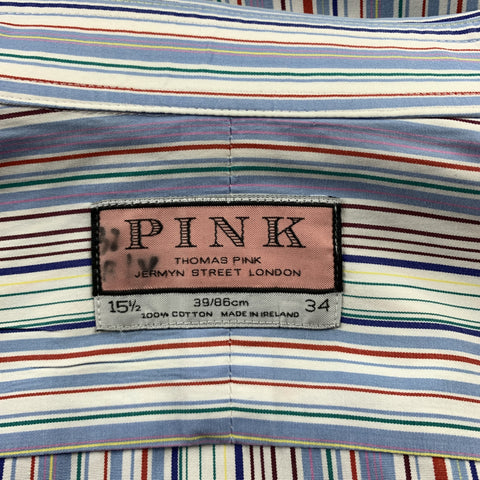 THOMAS PINK Size M Multi-Color Stripe Cotton Button Up Long Sleeve Shirt