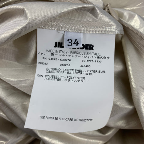 JIL SANDER Falda plisada de poliéster platino Talla 4