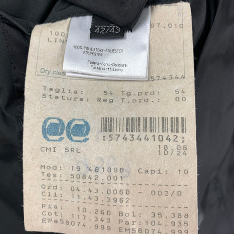 CALVIN KLEIN COLLECTION Size 44 Black Quilted Polyester Sport Coat