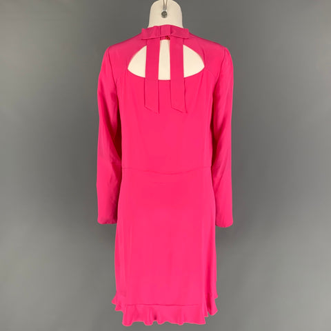 RED VALENTINO Size 6 Pink Silk Long Sleeve Dress