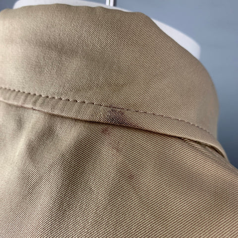 PRADA Size XL Beige Solid Silk Blend Zip & Velcro Jacket