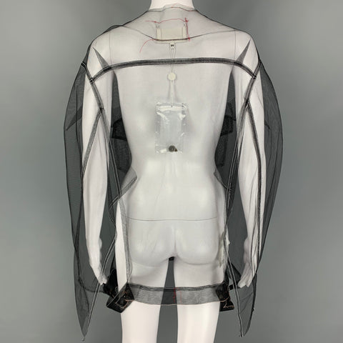 MAISON MARGIELA Size 8 Black Sheer Tulle Polyamide Jacket