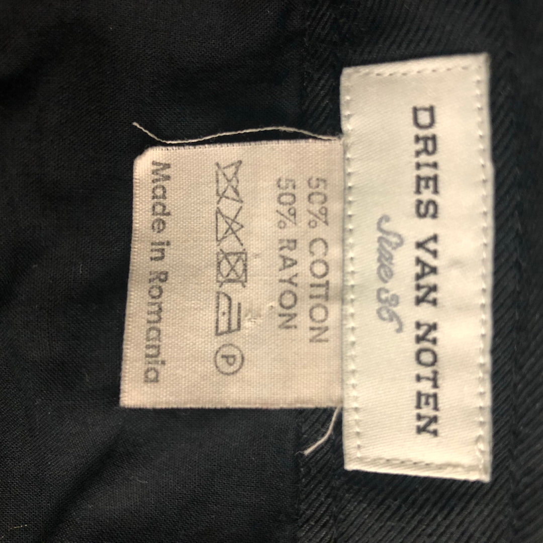 DRIES VAN NOTEN Size 4 Black Cotton & Rayon Solid Casual Pants