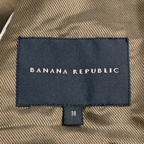 BANANA REPUBLIC Size 38 Brown Leather Peak Lapel Flap Pockets Sport Coat Jacket