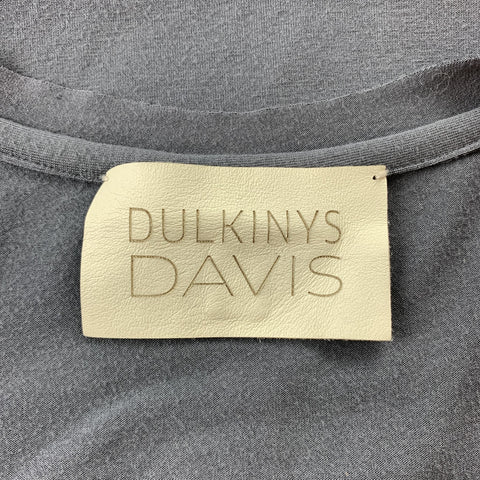DULKINYS DAVIS Taille M Gris Chiné Color Block Jersey Scoop Neck Pull