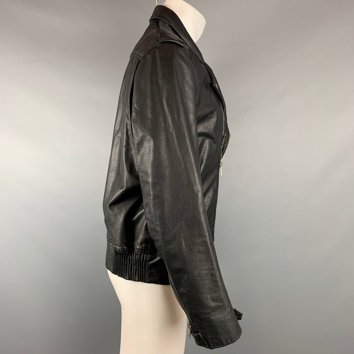 MARC JACOBS Size 40 Black Leather Biker Jacket