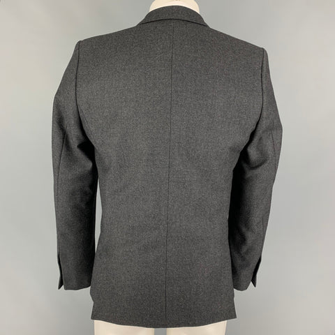 THE KOOPLES Size 38 Charcoal Black Wool Peak Lapel Sport Coat