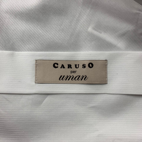 CARUSO for UMAN Size L White Cotton French Cuff Long Sleeve Shirt