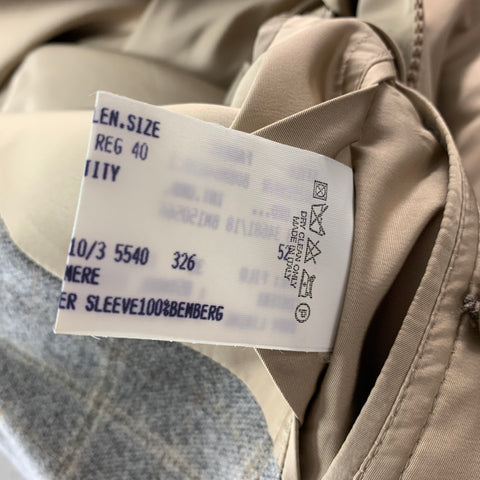 BROOKS BROTHERS Taille 40 Veste en cachemire à carreaux en laine gris beige