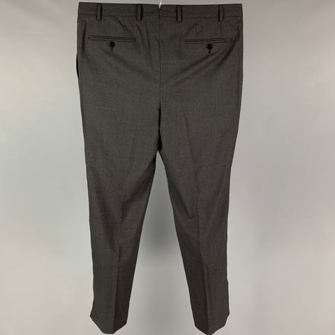 PAL ZILERI Size 34 Charcoal Wool Silk Flat Front Dress Pants