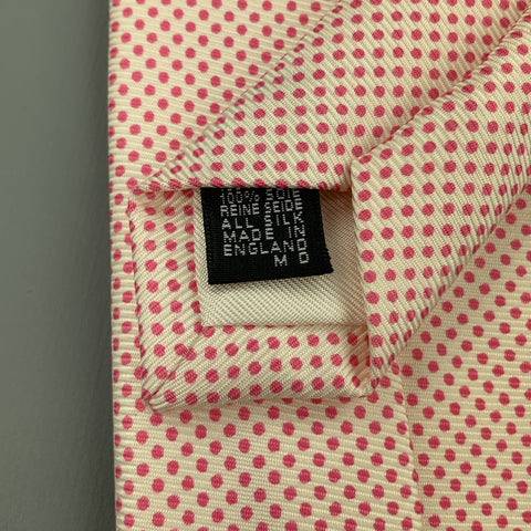 HAYWARD LONDON Pink & Cream Dotted Silk Tie