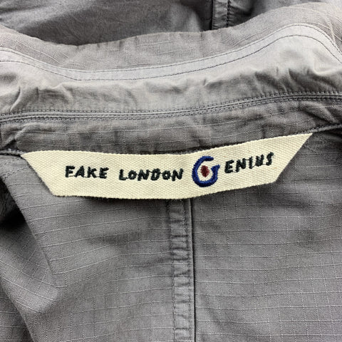 FAKE LONDON Size 40 Gray Cotton Notch Lapel Jacket