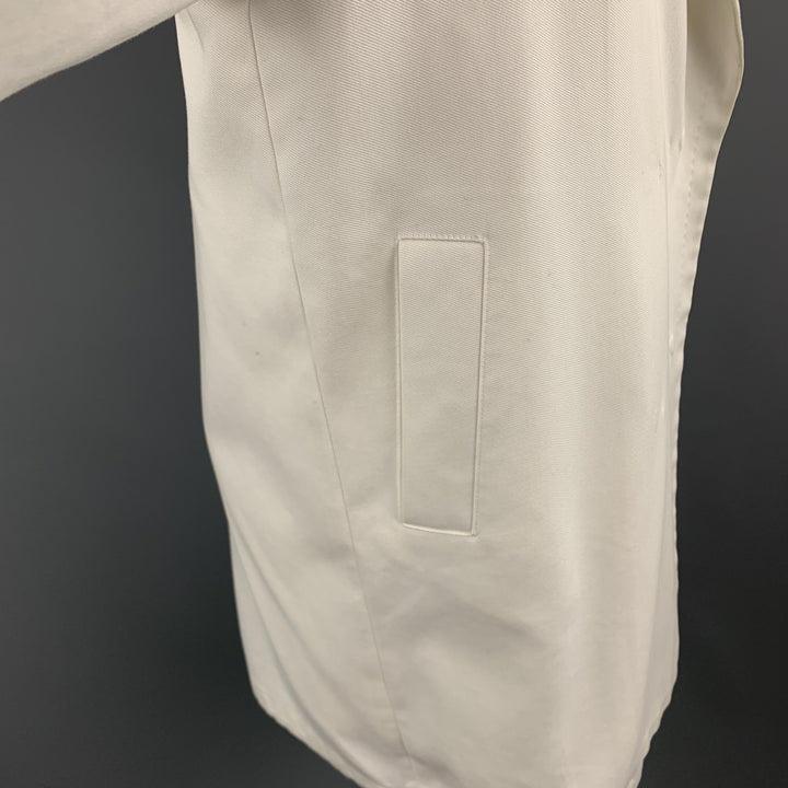 MAX MARA Abrigo con solapa puntiaguda y broche oculto de algodón blanco talla 2