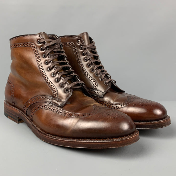 ALDEN Size 10 Brown Wingtip Leather Ankle Boots