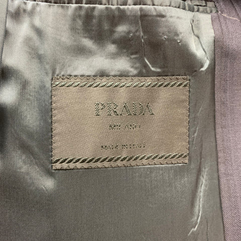 PRADA Size 38 Regular Navy Stripe Wool Blend Notch Lapel Suit