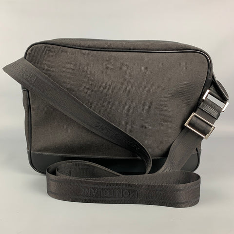 MONT BLANC Black Mixed Materials Canvas Leather Briefcase