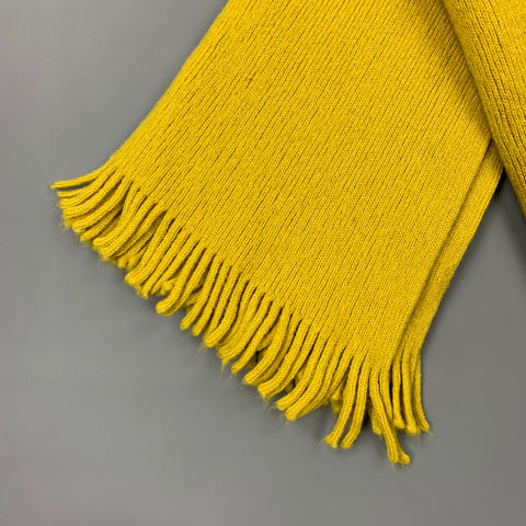 PAUL SMITH Bufanda de punto de lana con flecos, talla única, color amarillo mostaza