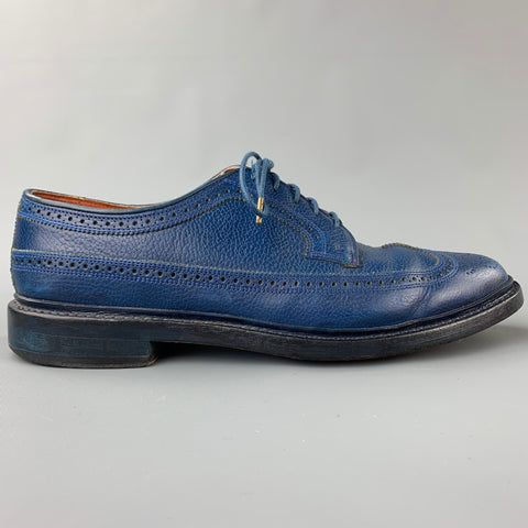FLORSHEIM for Duckie Brown Size 10.5 Royal Blue Perforated Leather Lace Up Shoes
