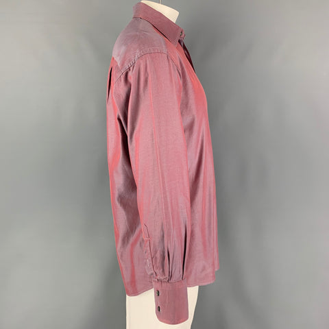 GUCCI by TOM FORD Size L Red Blue Zig Zag Cotton Long Sleeve Shirt