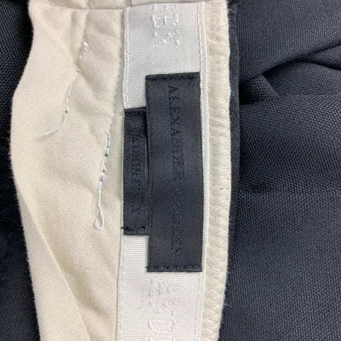 ALEXANDER MCQUEEN Size 34 Black Beaded Wool / Mohair Zip Fly Dress Pants