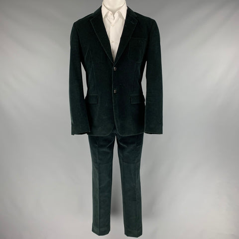 MARC JACOBS Size 40 Black Corduroy Cotton Notch Lapel Suit