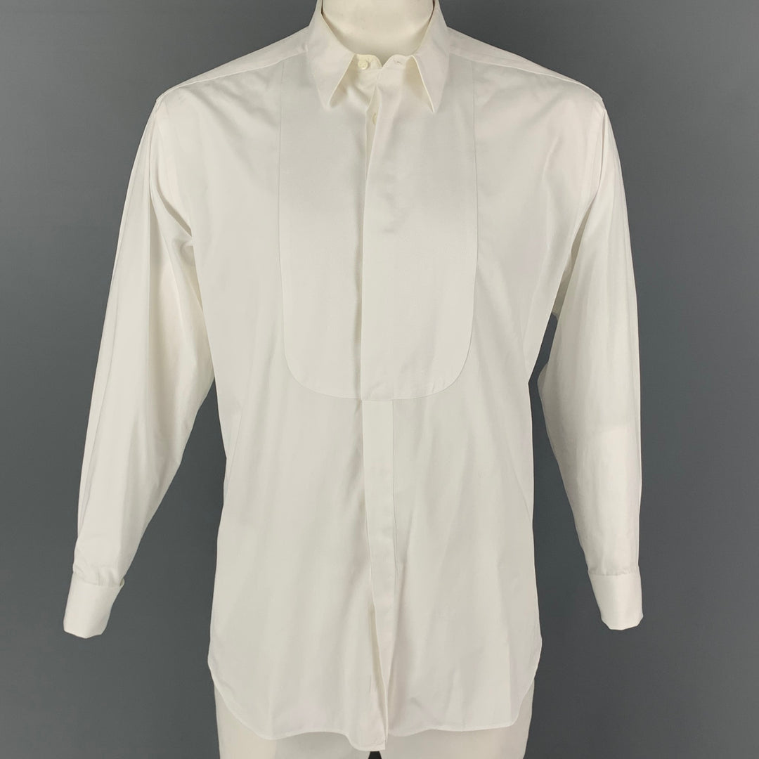 GIORGIO ARMANI Size L White Tuxedo Long Sleeve Shirt